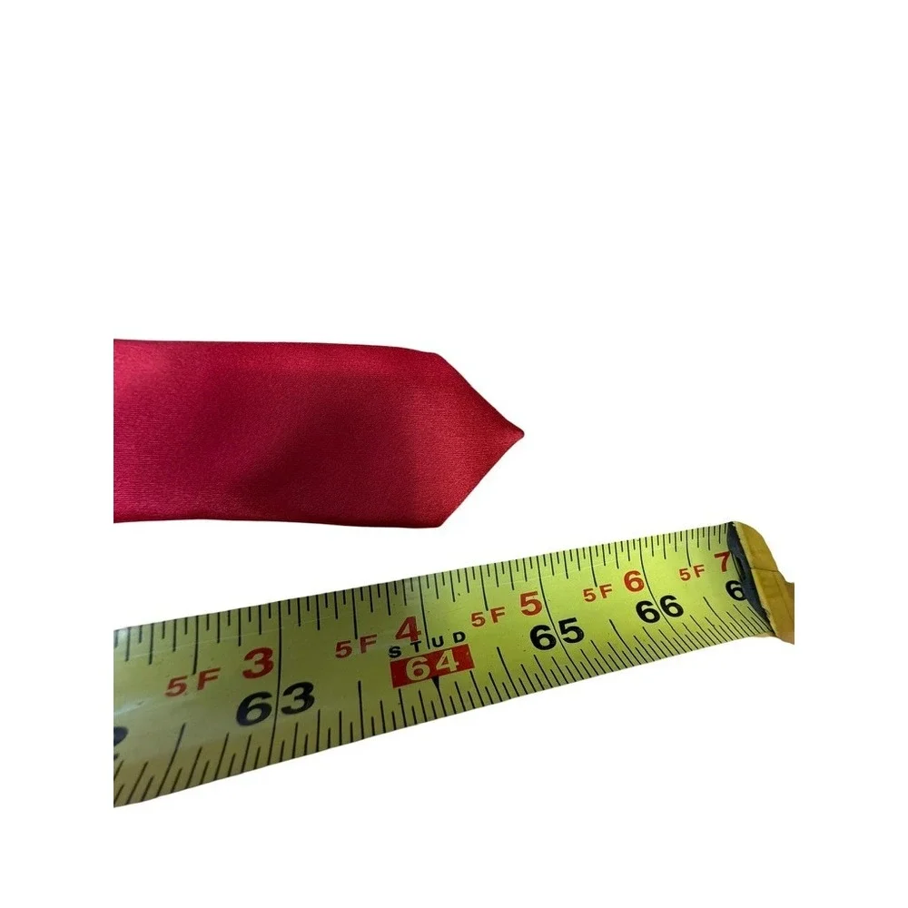 Donald J Trump Signature Collection Red Silk Tie Extra Long Solid Satin Mens